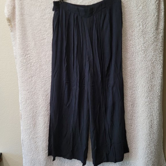 Carol Little II - Black Flowing Pants - Crepe Look - 2x - Picture 1 of 3